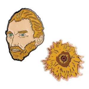 Van Gogh & Sunflower Enamel Pin Set