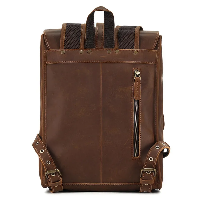 Vintage Charm Leather Backpack