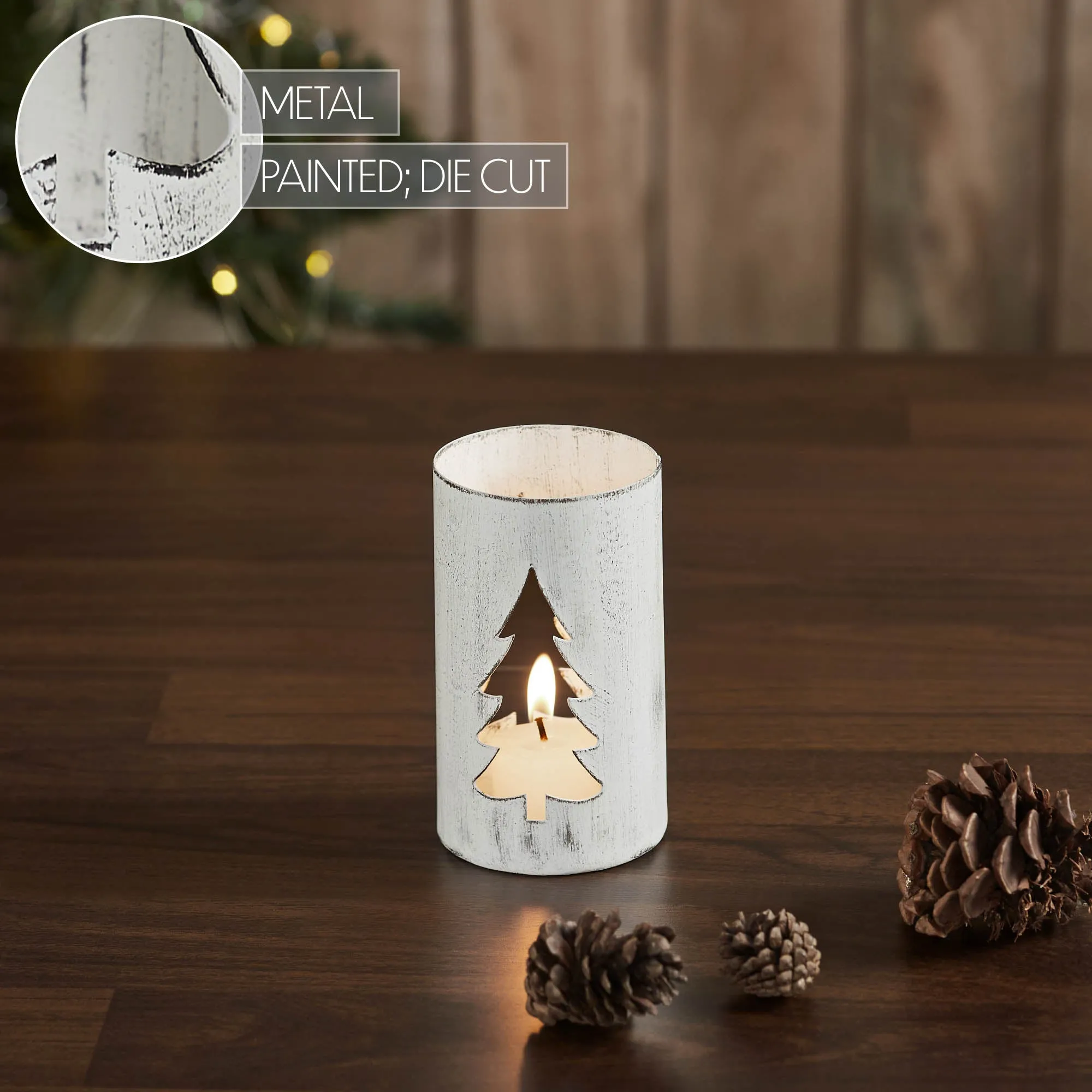 Votive Candle Holder Christmas Tree 4.25x2.75x2.75