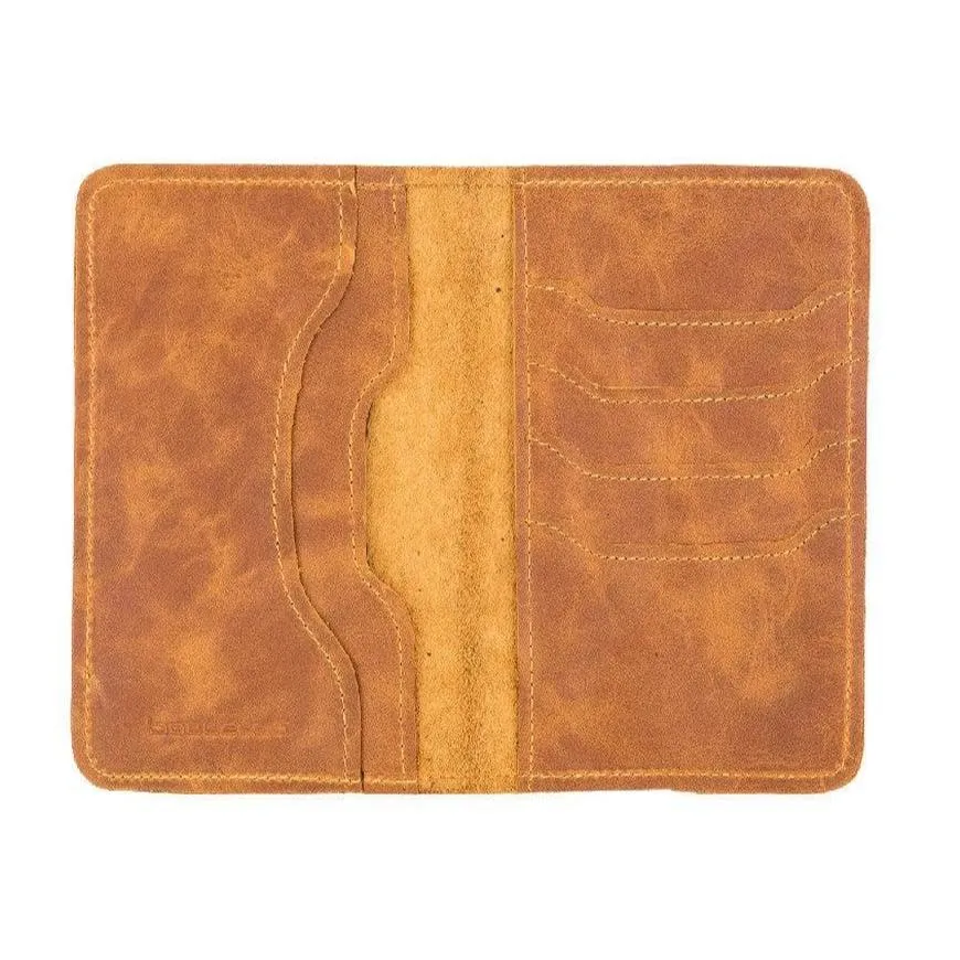 Voyager Leather Passport Wallet, Antique Mocca