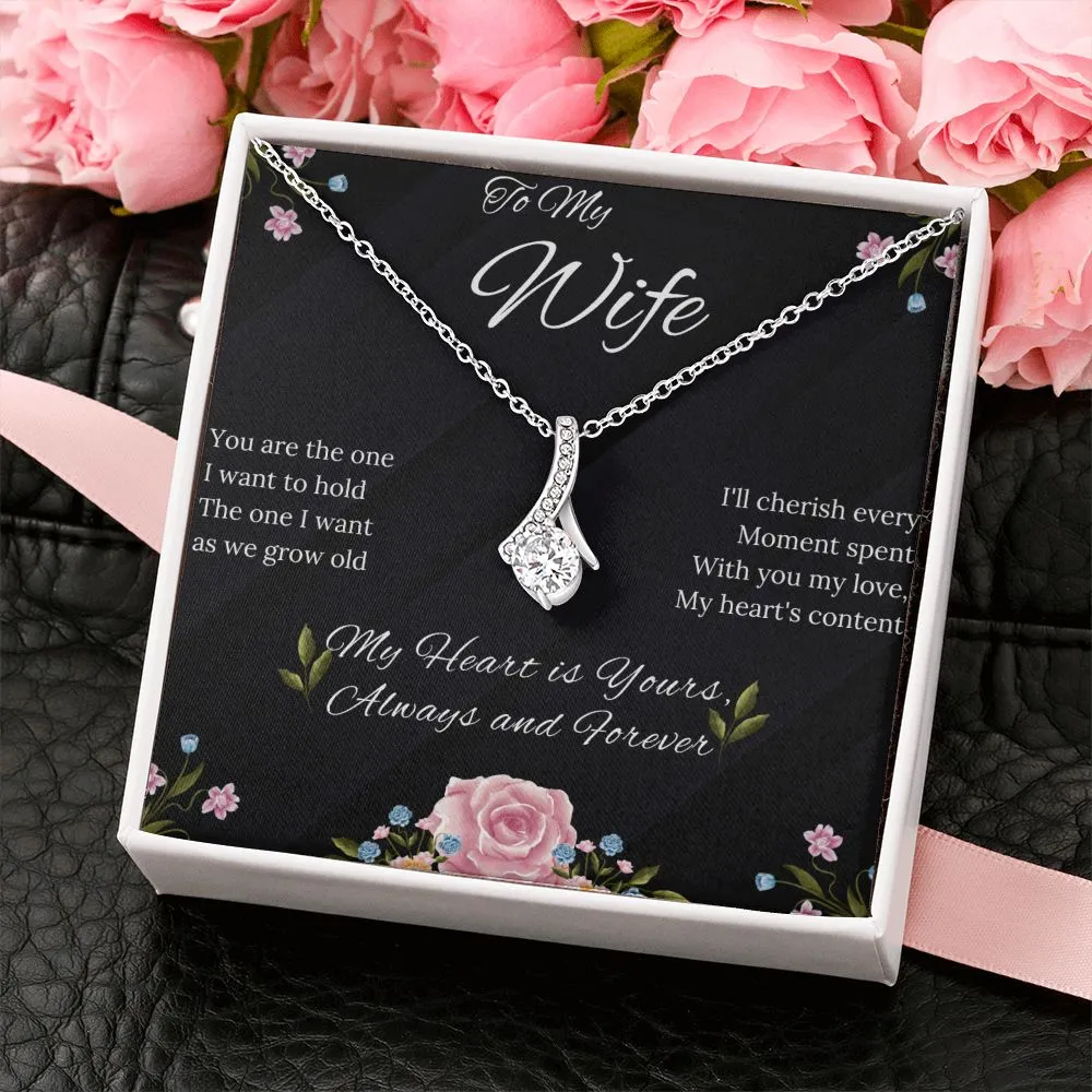 Wife - Alluring Beauty Necklace (White or Yellow Gold finish)