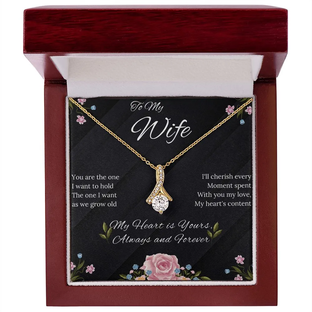 Wife - Alluring Beauty Necklace (White or Yellow Gold finish)