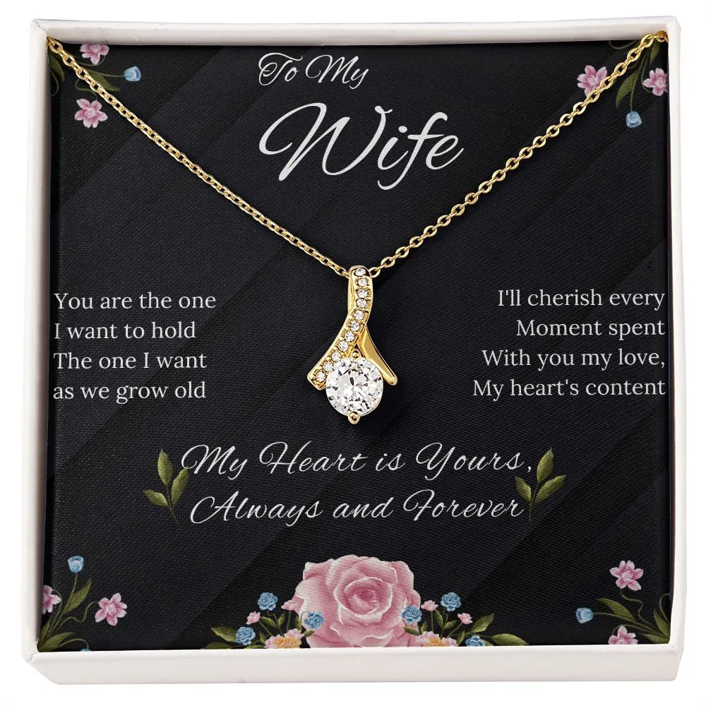 Wife - Alluring Beauty Necklace (White or Yellow Gold finish)