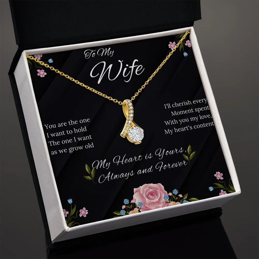 Wife - Alluring Beauty Necklace (White or Yellow Gold finish)