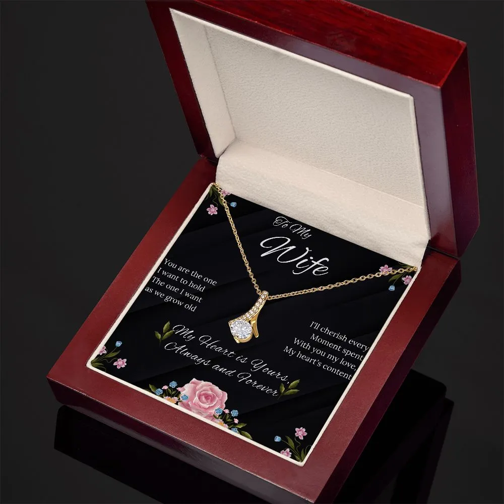 Wife - Alluring Beauty Necklace (White or Yellow Gold finish)