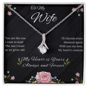 Wife - Alluring Beauty Necklace (White or Yellow Gold finish)