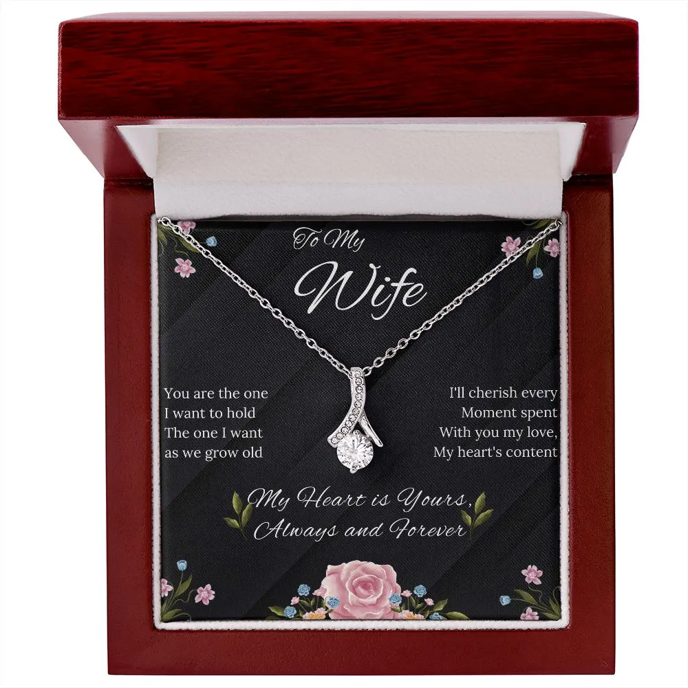 Wife - Alluring Beauty Necklace (White or Yellow Gold finish)