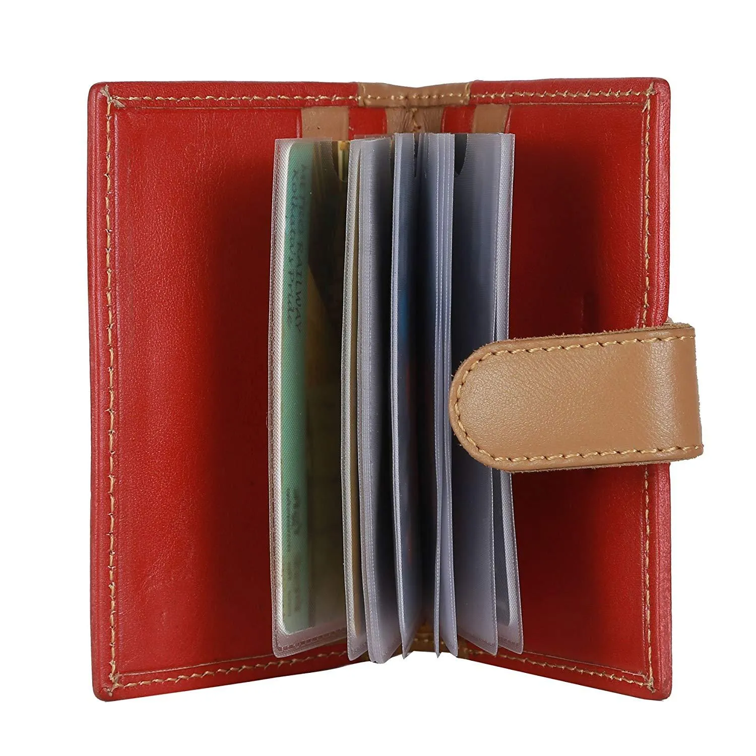 WildHorn Genuine Leather Red Credit Card Holder