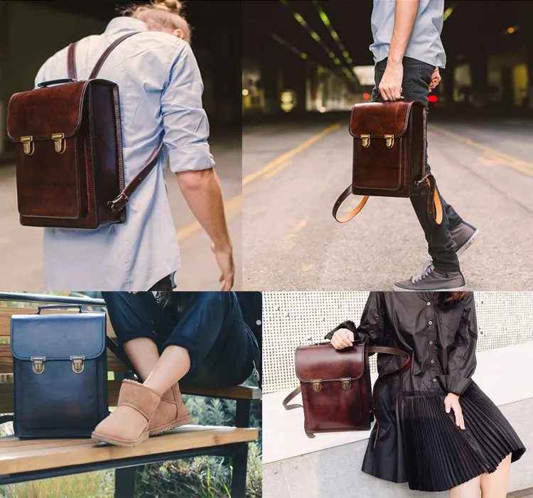 Womens Square Leather Fashion Backpack Trendy Backpacks Book Bag Purse for Women