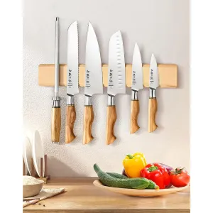 XINZUO Maple Magnetic Wall Kitchen Knife Holder/Wall Knife Display 15.8 inch