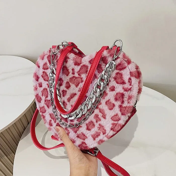 Y2K Heart Fuzzy Bag