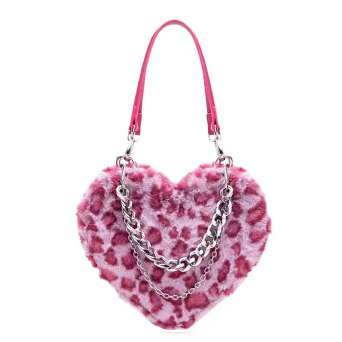 Y2K Heart Fuzzy Bag